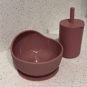 Spill Proof cup Pink Baby Bowl Set